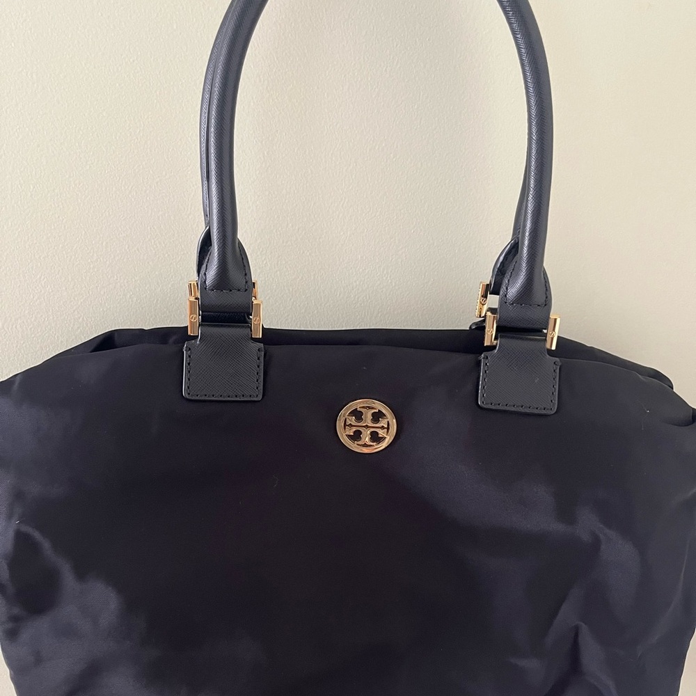 Tory Burch Black Tote with Gold Accent